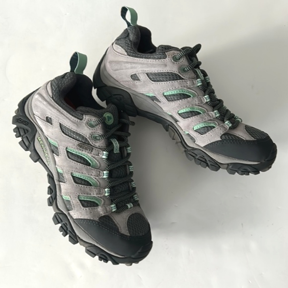 Merrell Moab Waterproof Hiking Shoe Drizzlemint Hiker size 7 - Picture 8 of 11